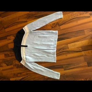 Half zip necked multi color block sweater